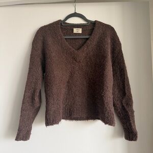 Wilfred Chocolate Brown V-Neck Sweater